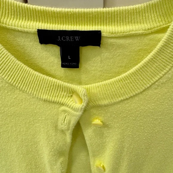 J. Crew Women's Neon Yellow Jackie Cardigan - Picture 2 of 4